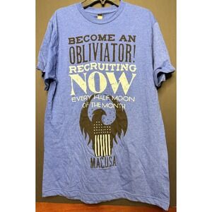 Fantastic Beasts MACUSA Obliviator Graphic T-Shirt Blue Medium Loot Crate NEW